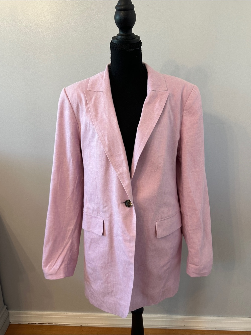 Banana Republic Linen Pink Single-Button Blazer
